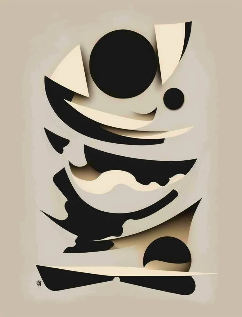 Black Shapes on Sand - A060
